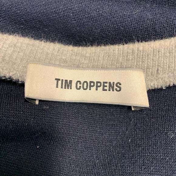 TIM COPPENS Navy Grey Mixed Fabrics Acrylic Blend Sweatshirt - Picture 5 of 7